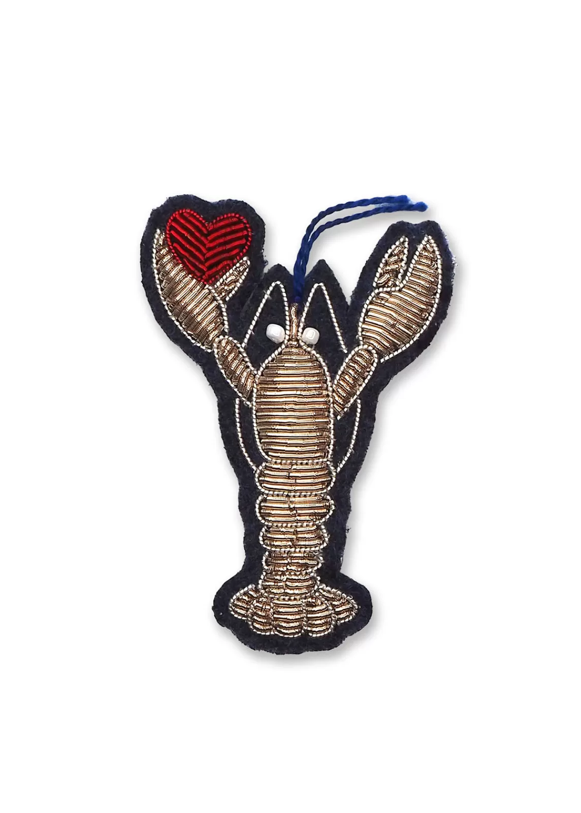 SAINT JAMES Broche brodée Homard coeur