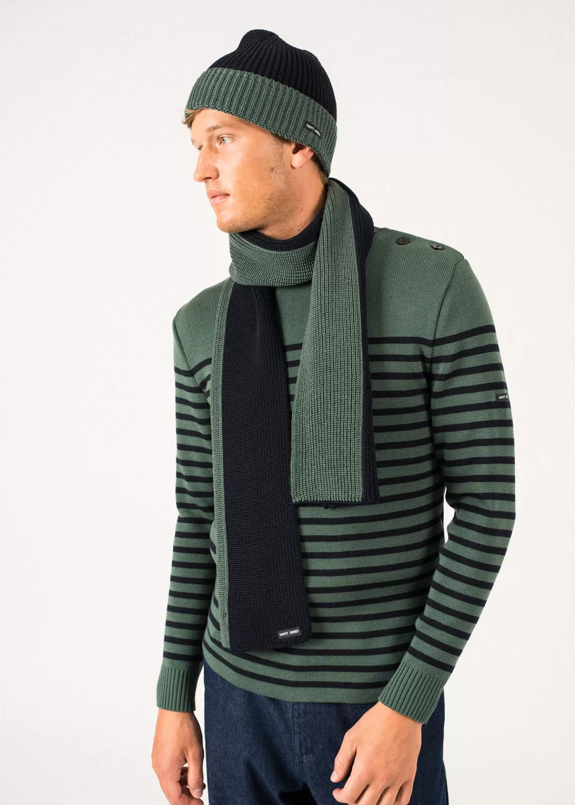 SAINT JAMES Echarpe en laine bicolore Canoe