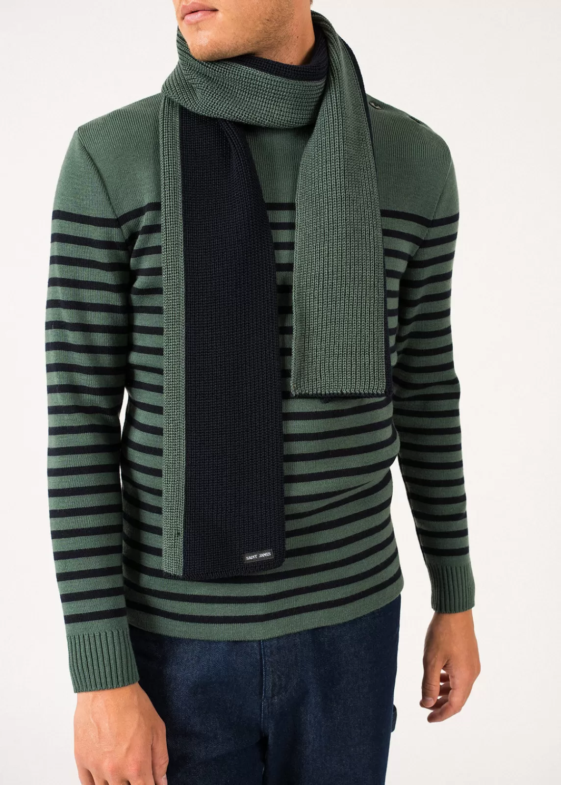 SAINT JAMES Echarpe en laine bicolore Canoe