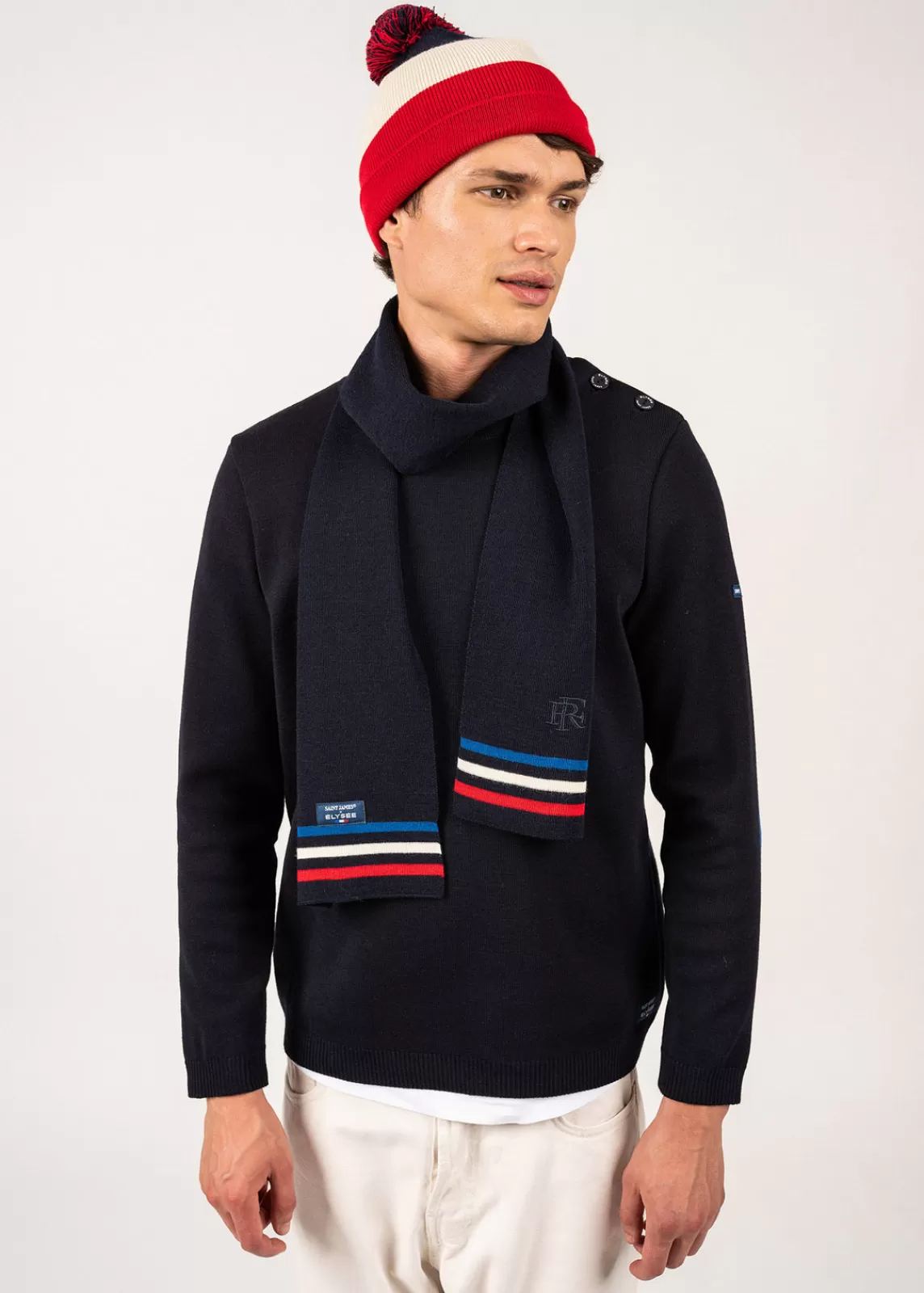 SAINT JAMES Echarpe tricolore en laine