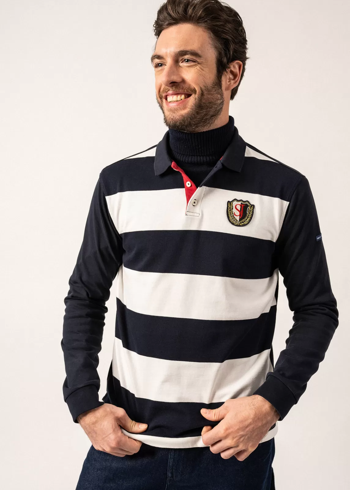 Homme SAINT JAMES Polo rayé style rugby Pierrot