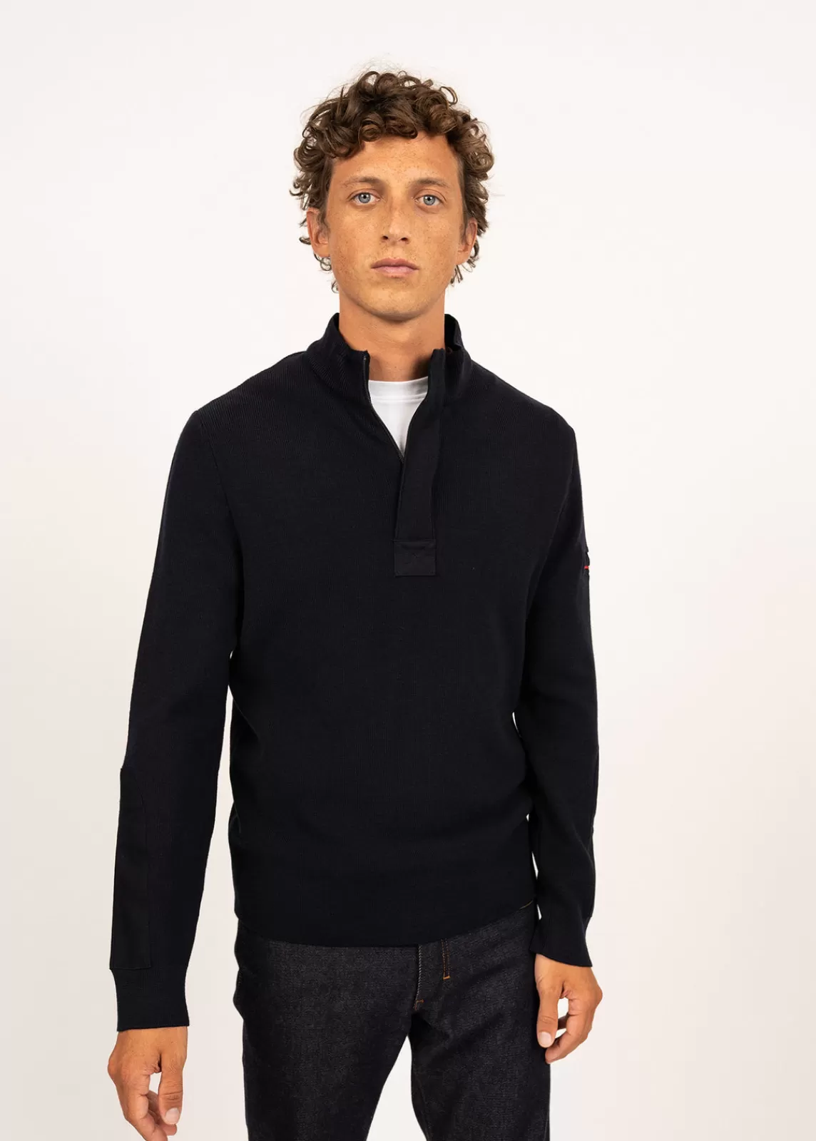 Homme SAINT JAMES Pull col montant zippé Loup de mer