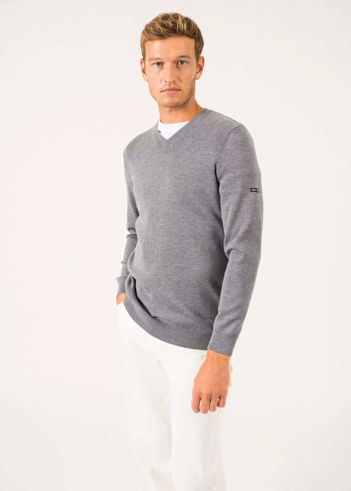 Homme SAINT JAMES Pull col V Cuirassé