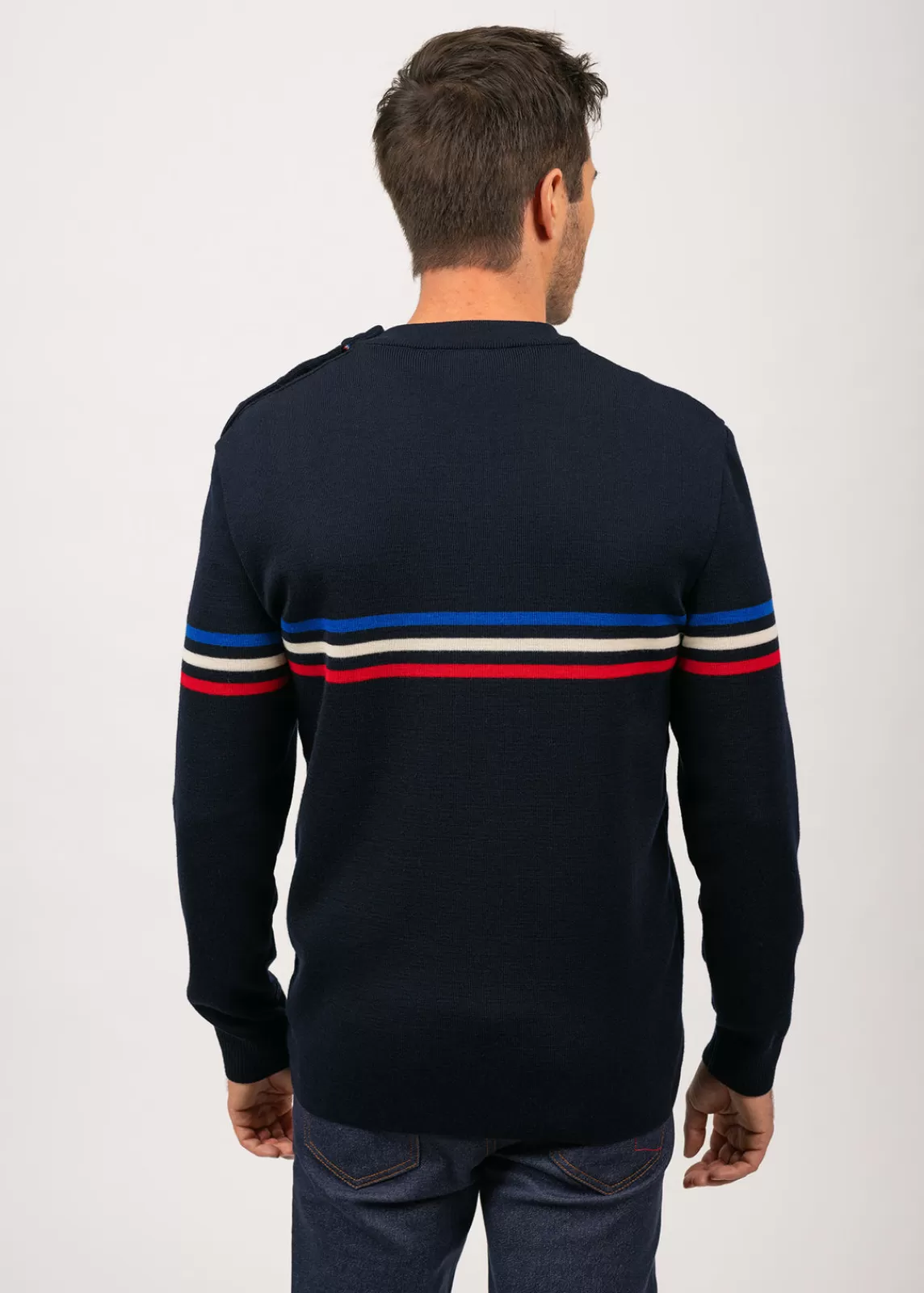 Homme SAINT JAMES Pull marin à rayure tricolore