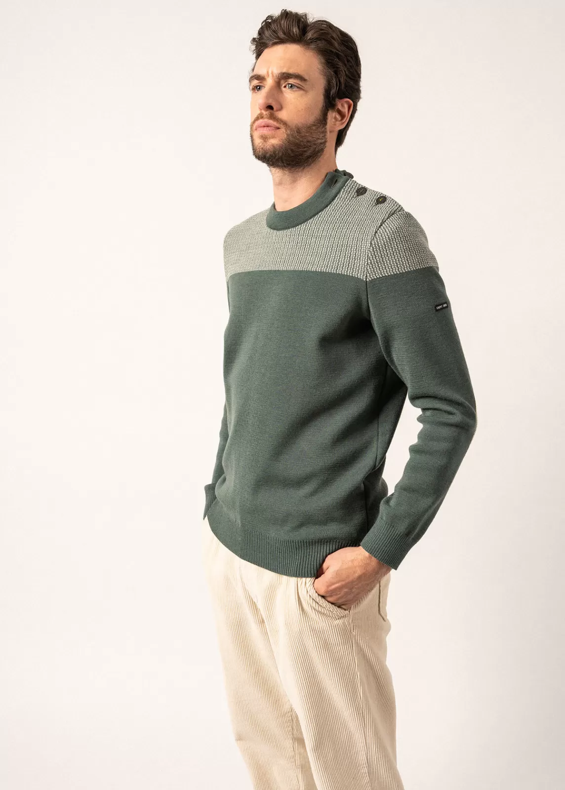 Homme SAINT JAMES Pull marin bicolore Dinan