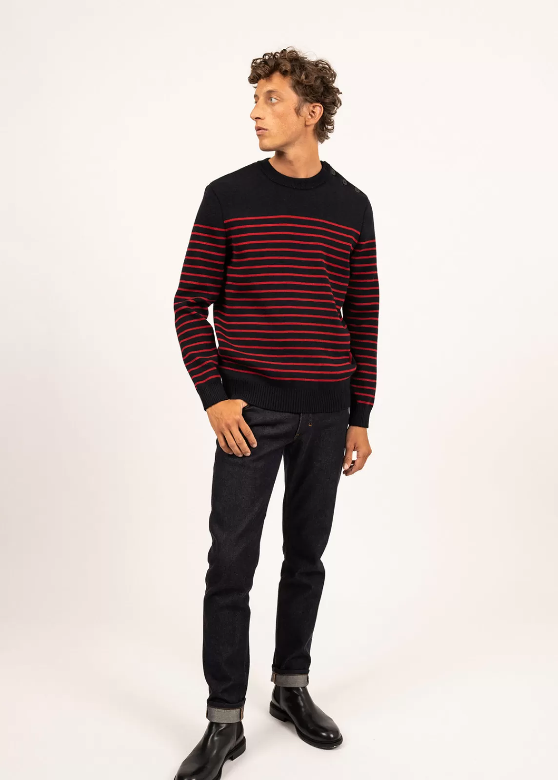 Homme SAINT JAMES Pull marin rayé Binic