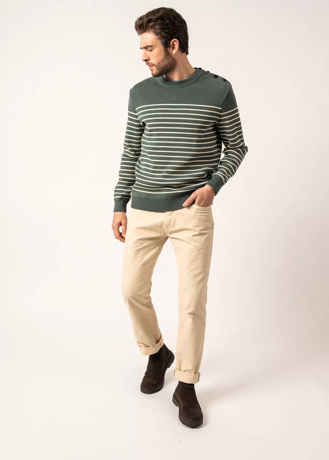 Homme SAINT JAMES Pull marin rayé Binic