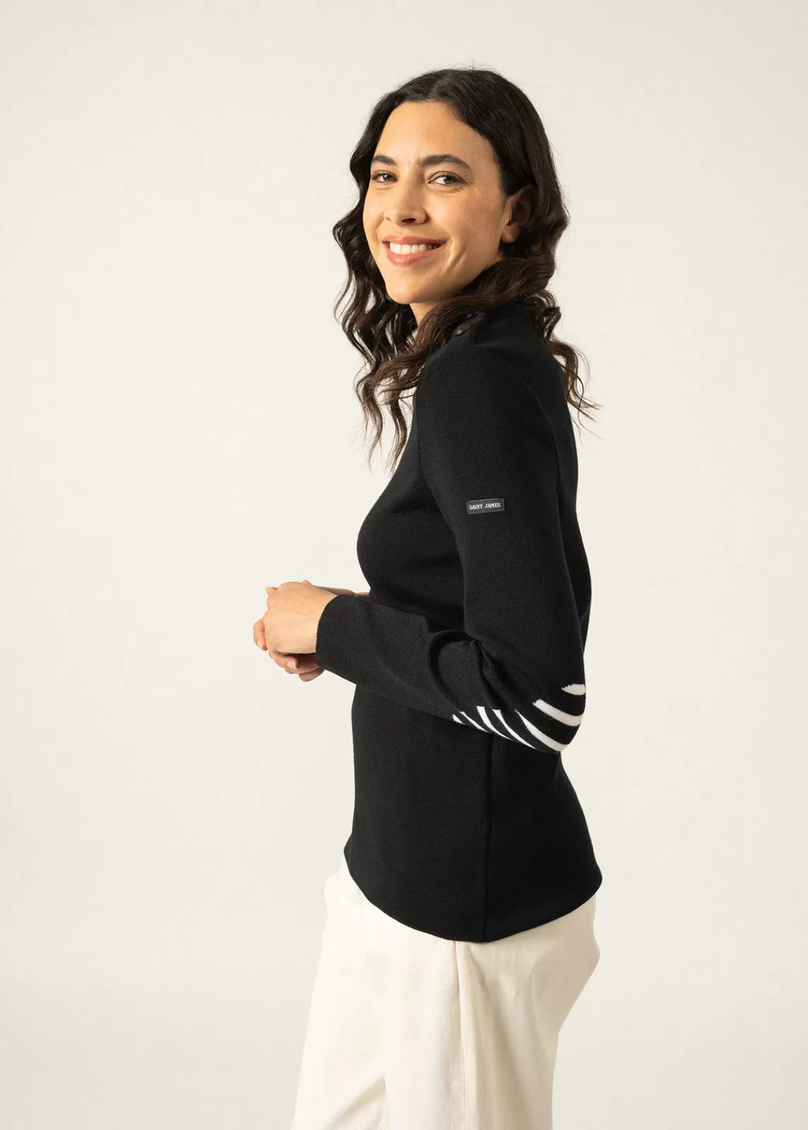 Femme SAINT JAMES Pull marin uni Brégançon