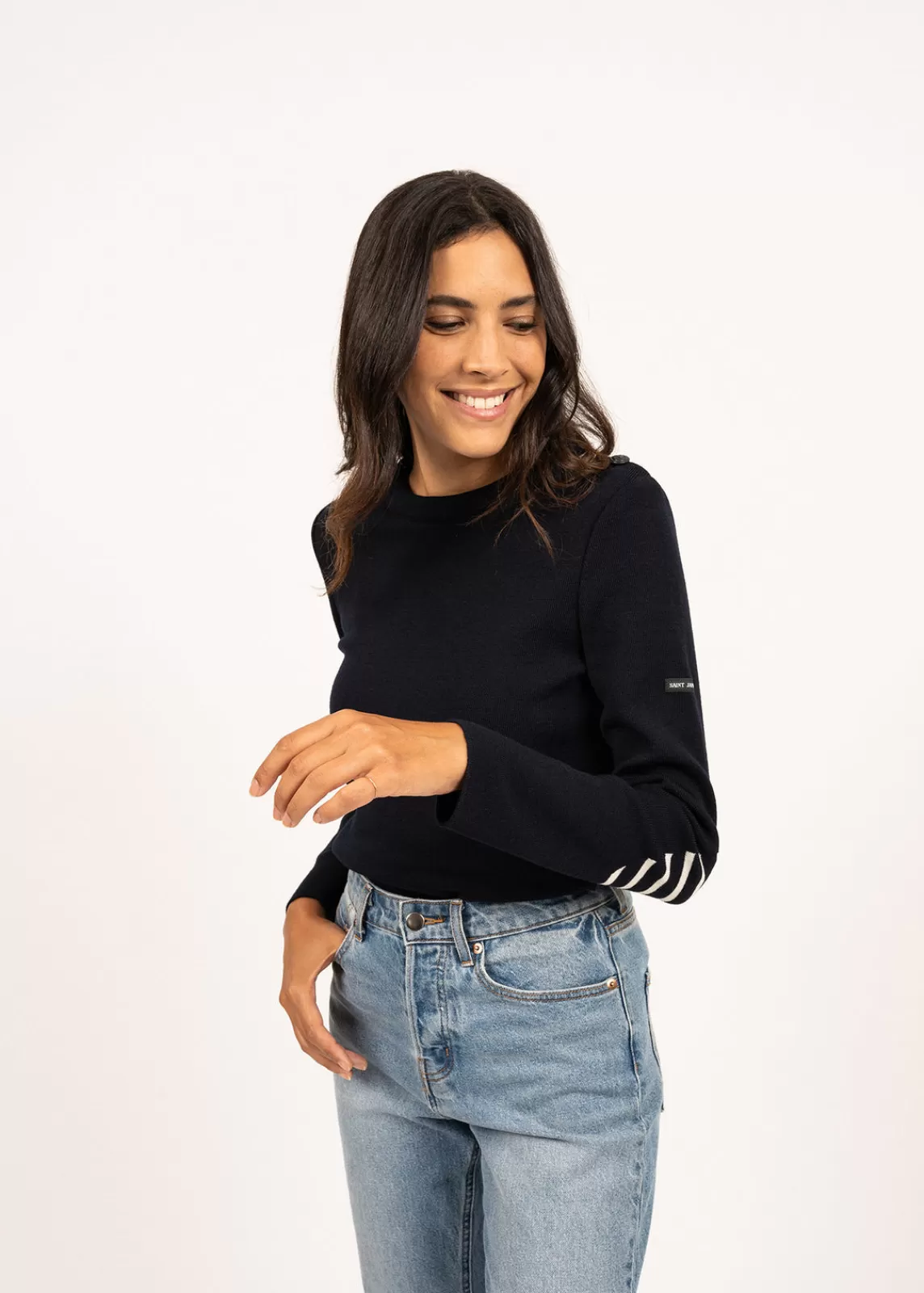 Femme SAINT JAMES Pull marin uni Brégançon