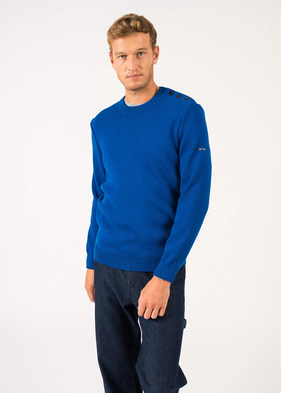 Homme SAINT JAMES Pull marin uni Cancale