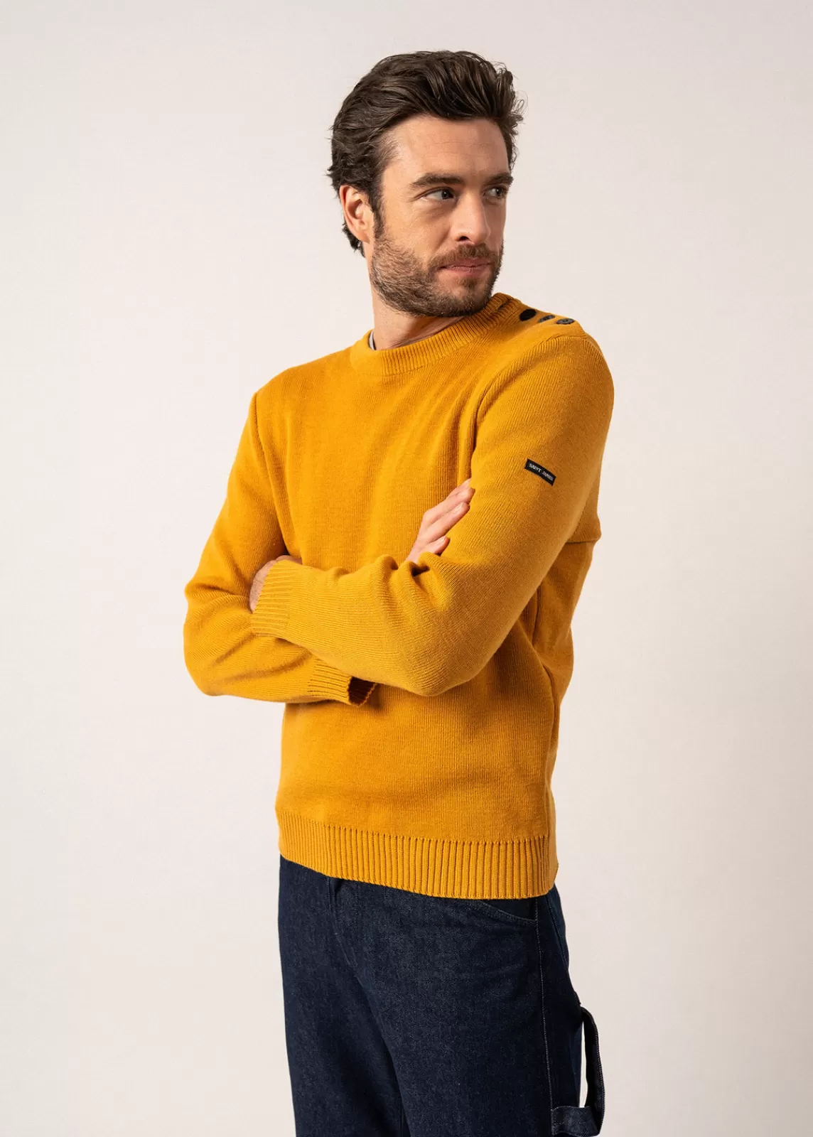 Homme SAINT JAMES Pull marin uni Cancale