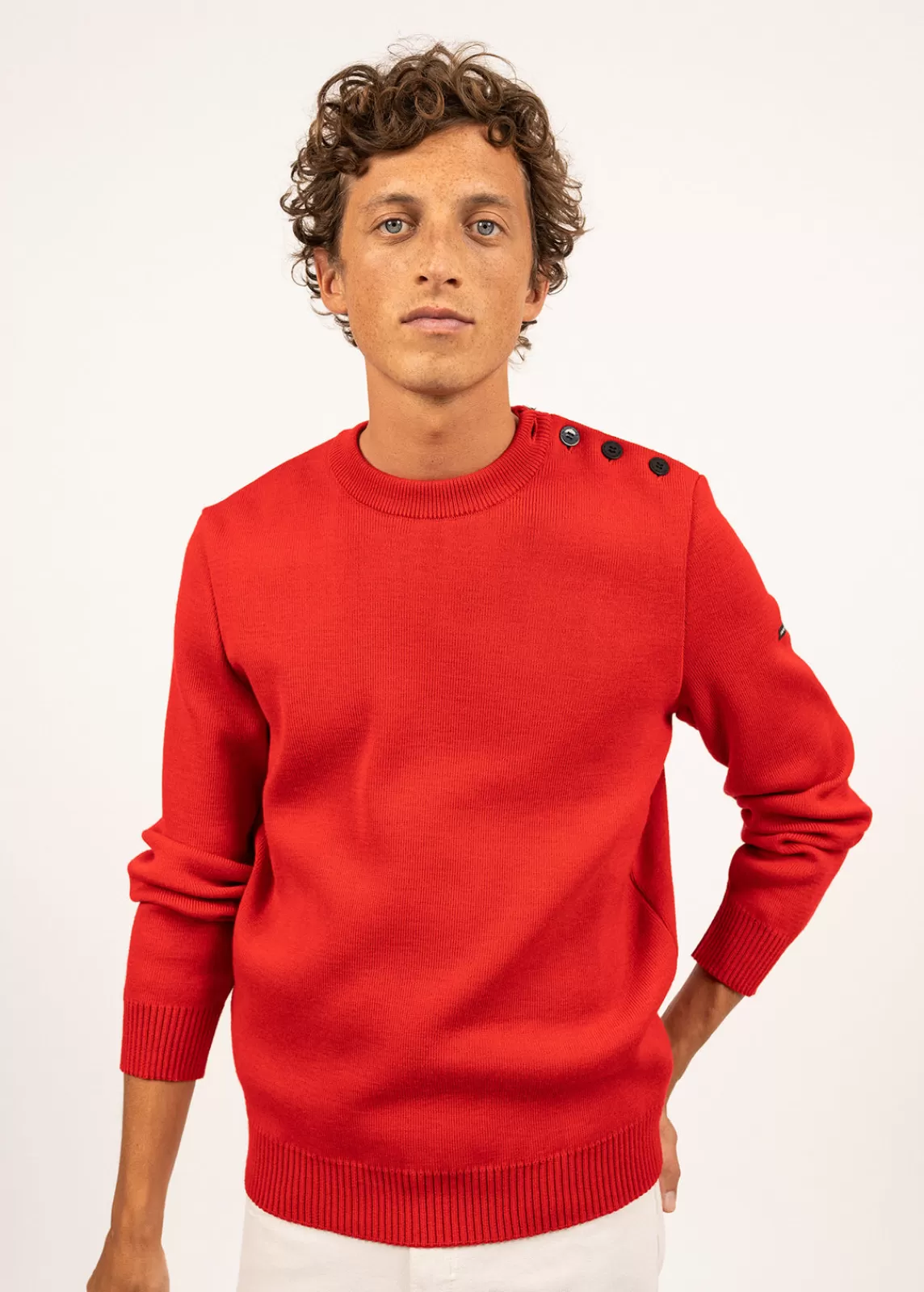 Homme SAINT JAMES Pull marin uni Cancale