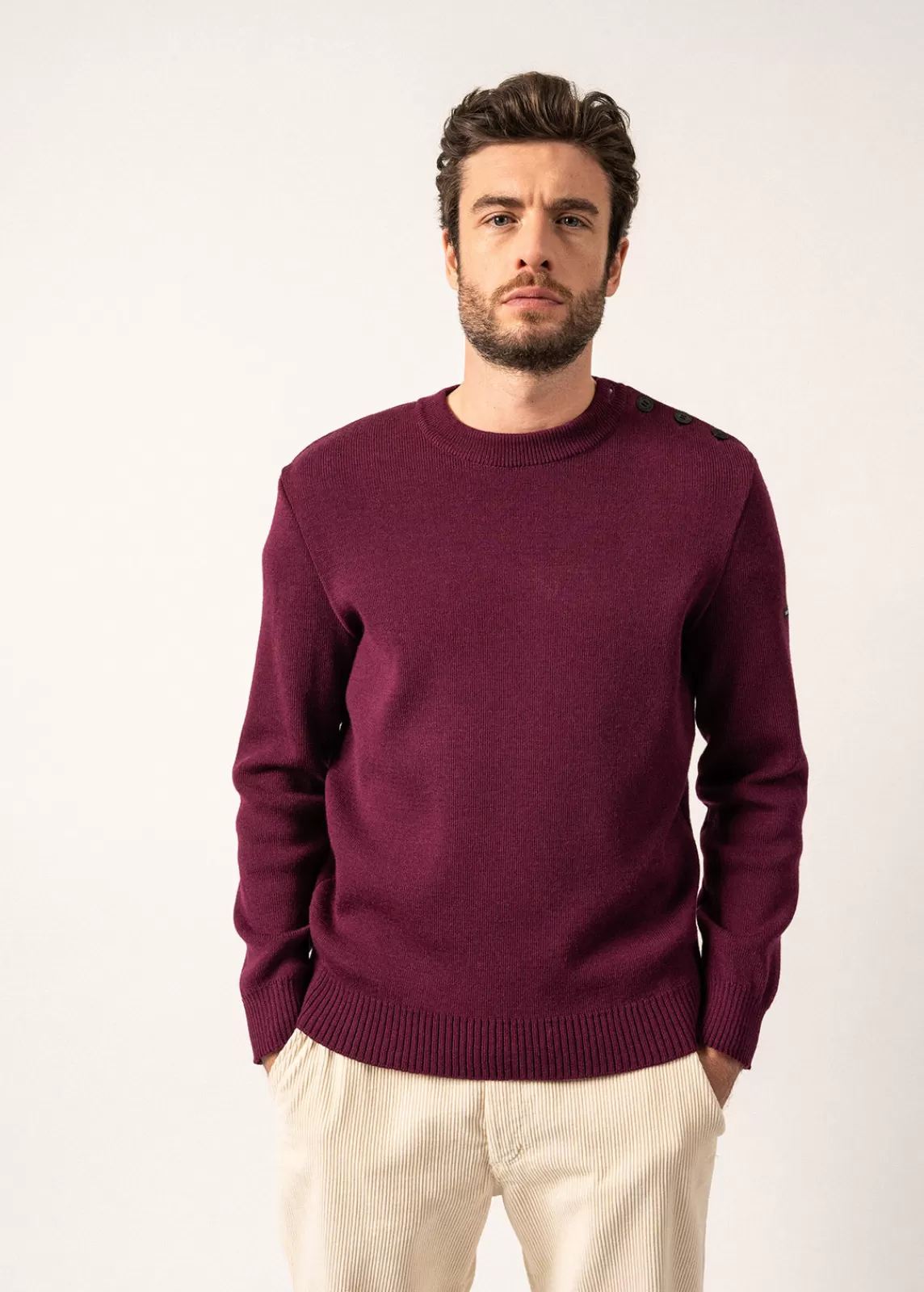 Homme SAINT JAMES Pull marin uni Cancale