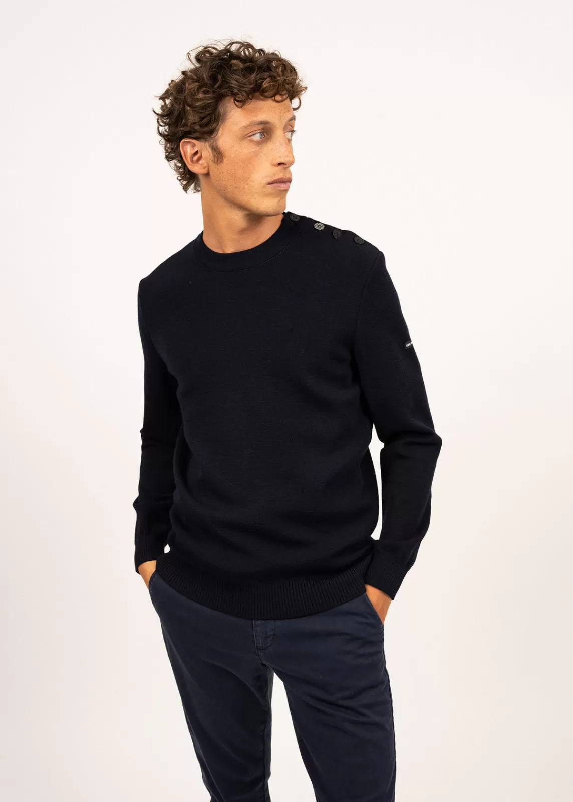 Homme SAINT JAMES Pull marin uni Dinan