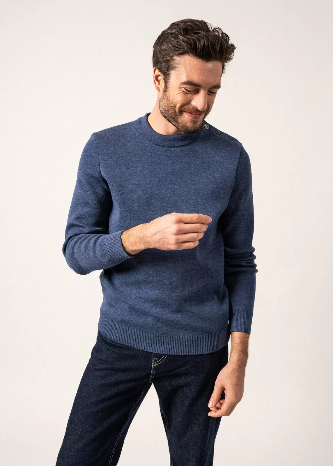 Homme SAINT JAMES Pull marin uni Dinan