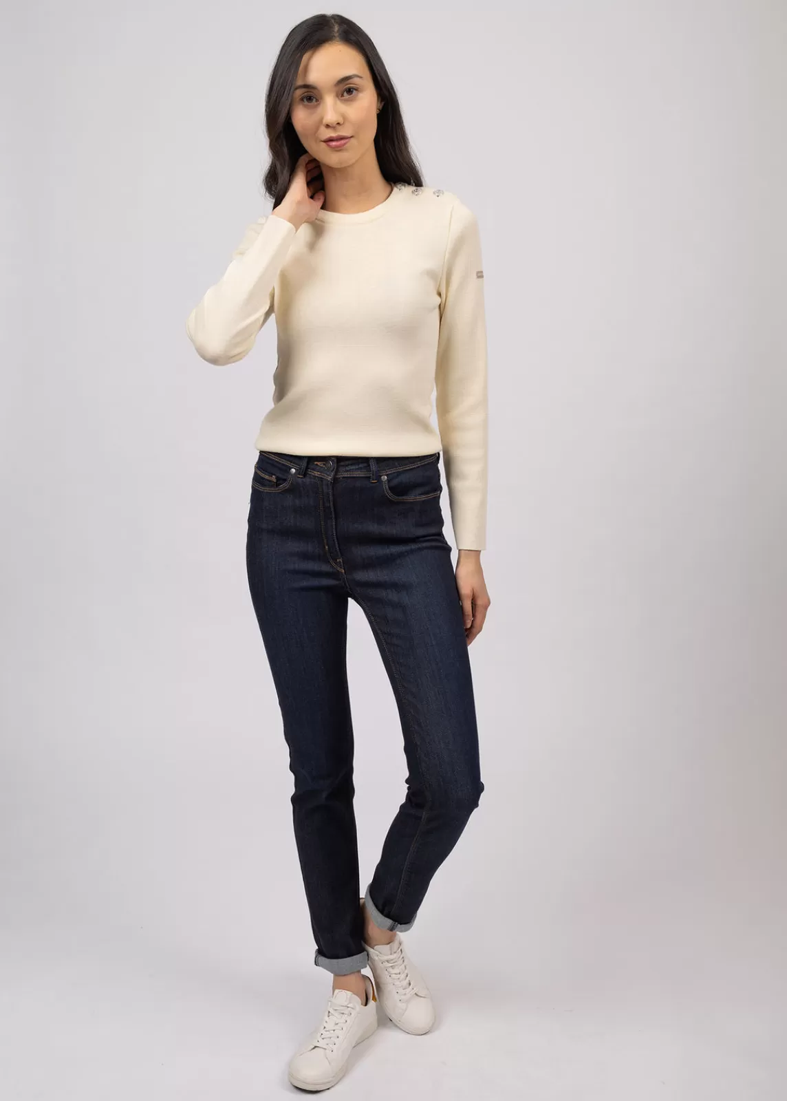 Femme SAINT JAMES Pull marin uni Marée