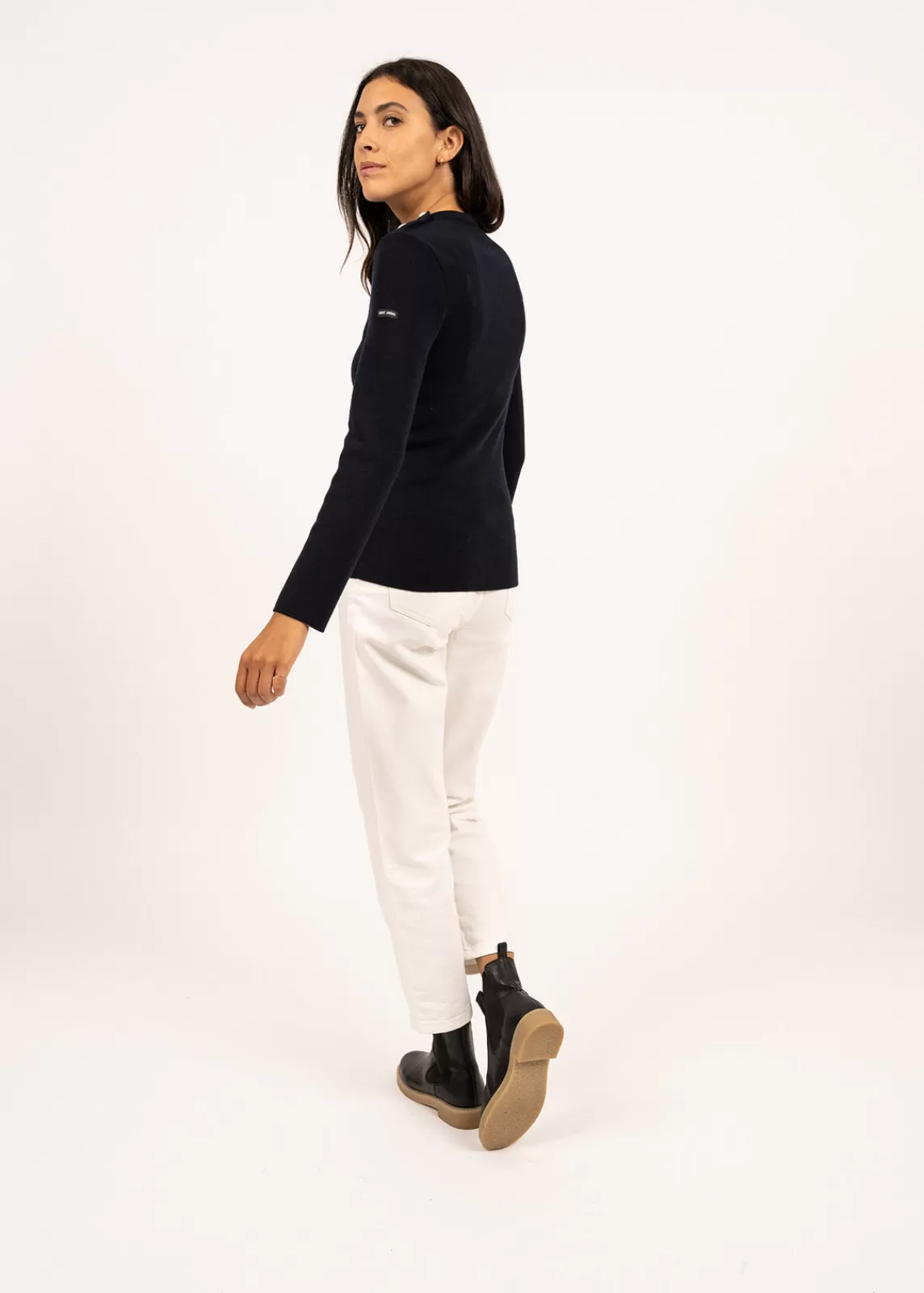 Femme SAINT JAMES Pull marin uni Marée