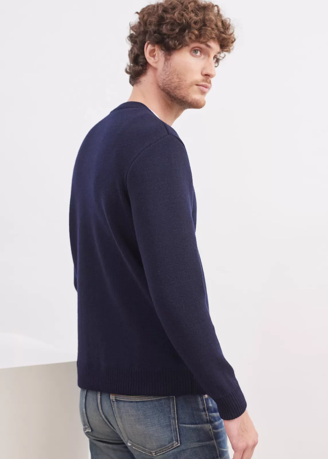 Homme SAINT JAMES Pull marin uni Marinier