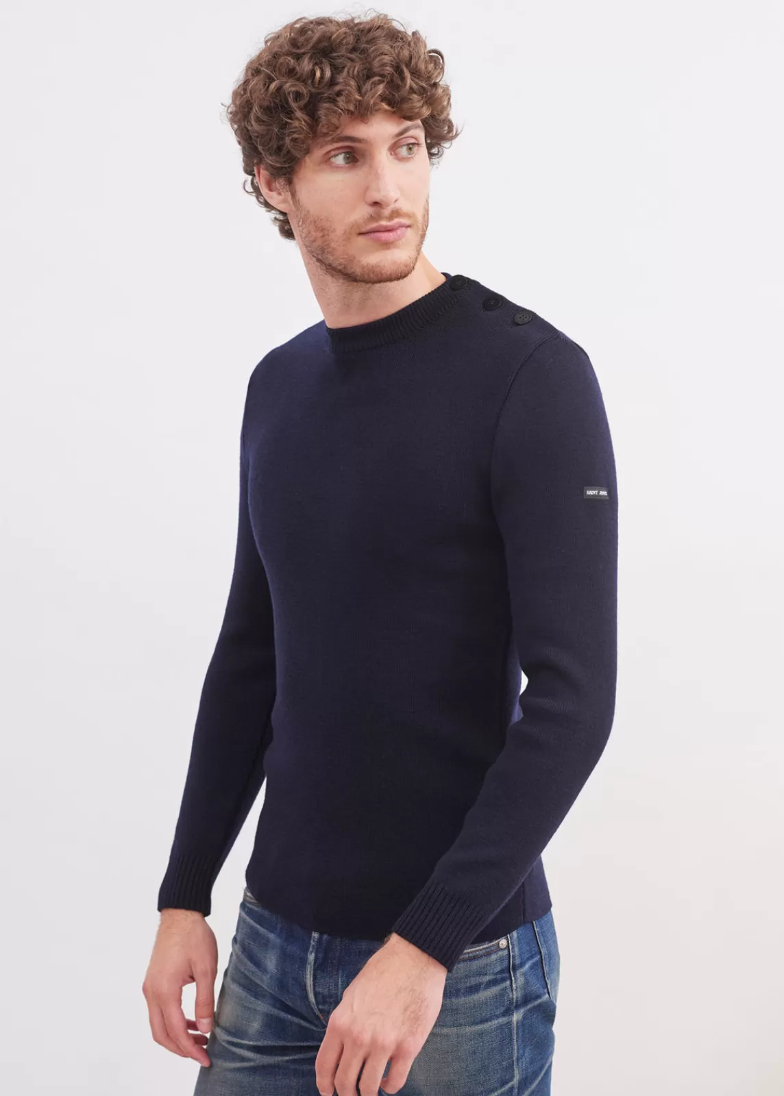 Homme SAINT JAMES Pull marin uni Rochefort