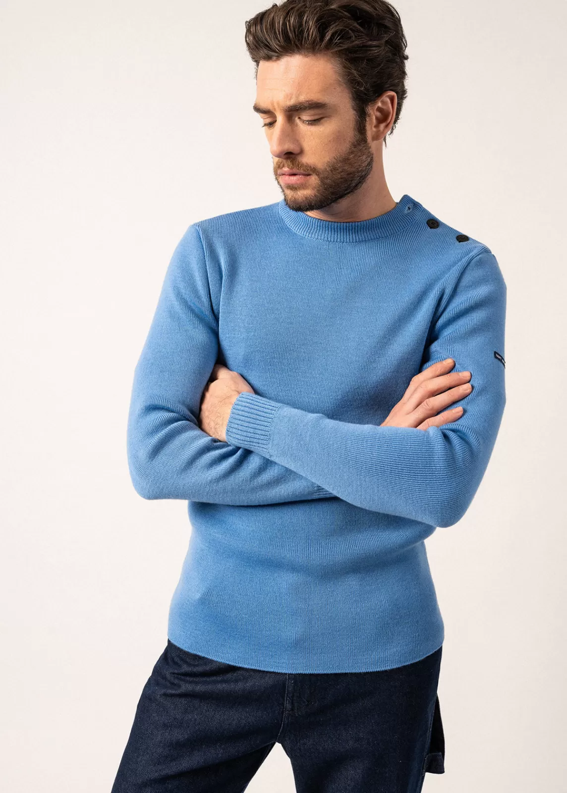 Homme SAINT JAMES Pull marin uni Rochefort