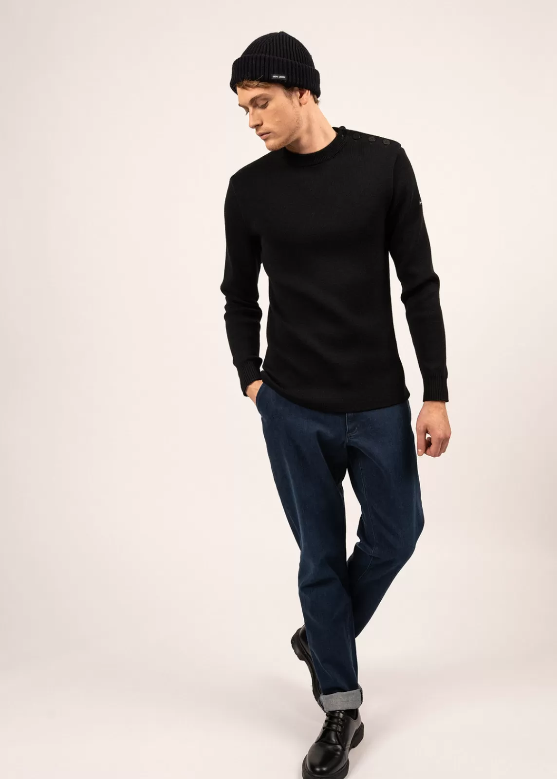 Homme SAINT JAMES Pull marin uni Rochefort