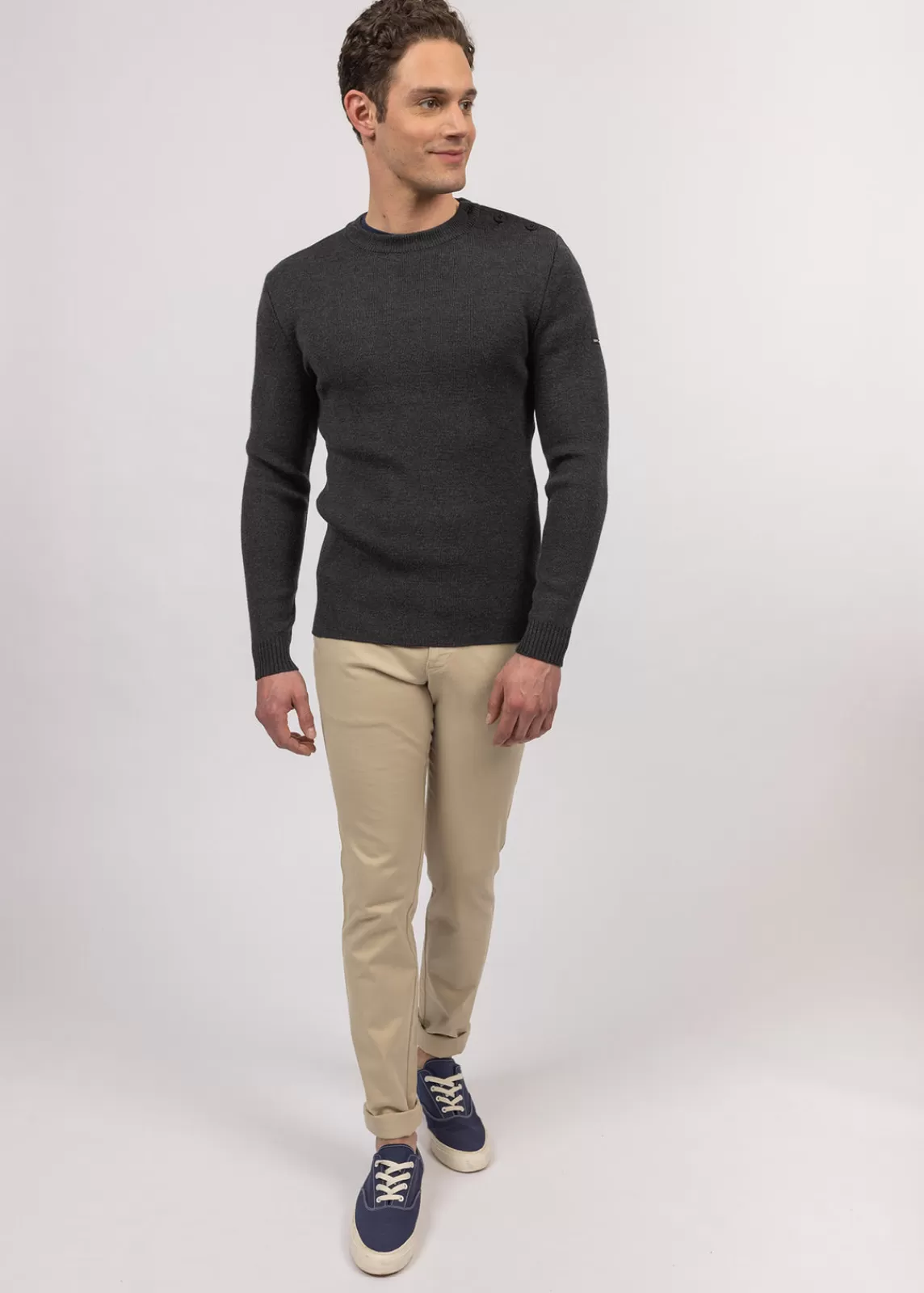 Homme SAINT JAMES Pull marin uni Rochefort