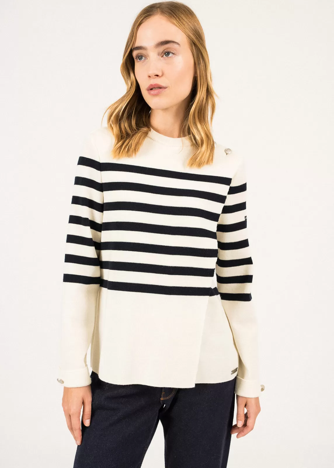 Femme SAINT JAMES Pull rayé croisé Docks