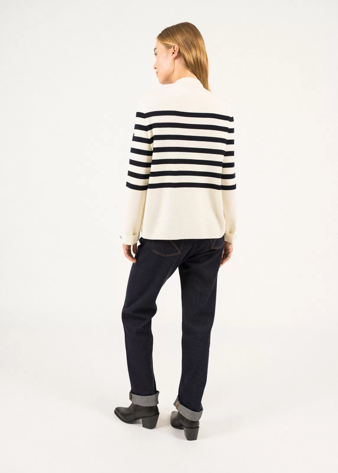 Femme SAINT JAMES Pull rayé croisé Docks